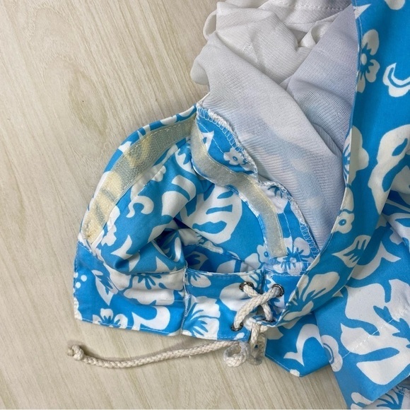 Parke and Ronan Aqua blue Hawaiian swim shorts size 34 - Picture 7 of 11